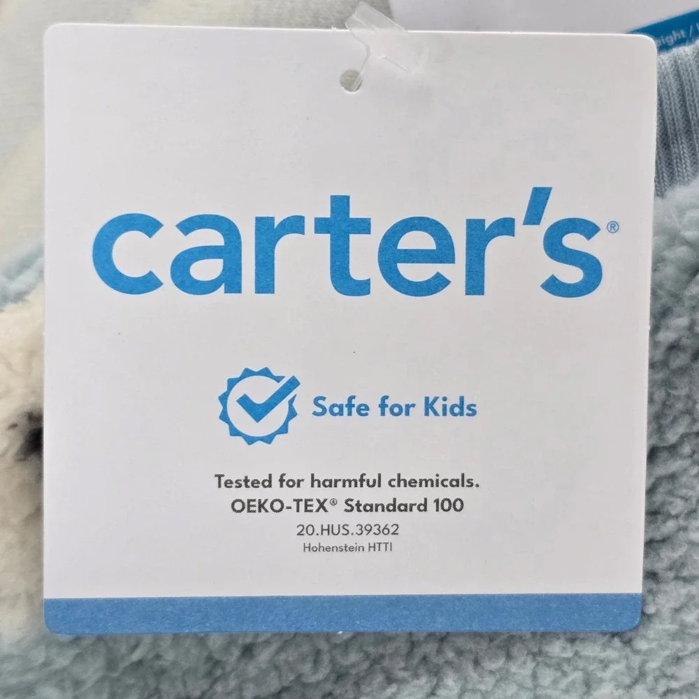 Carters Baby 9M 2pc‎ Cozy Set Blue Sherpa Polar Bear Pullover Striped Pants NEW